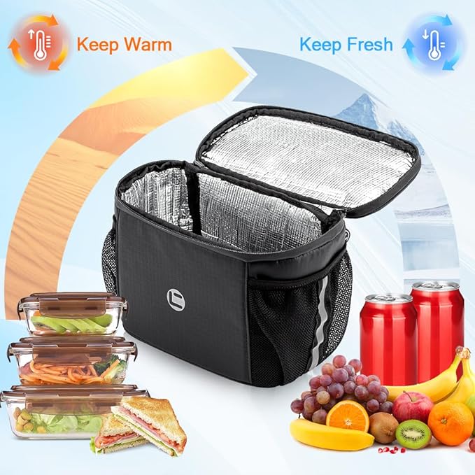 WOTOW Bike Handlebar Insulated Bag, Bike Front Phone Bag Cooler Storage Pouch With TPU Touch Screen Insulation Bicycle Frame Bag Strap On Cycling Accessories for Outdoor Hiking Travel Assistants
