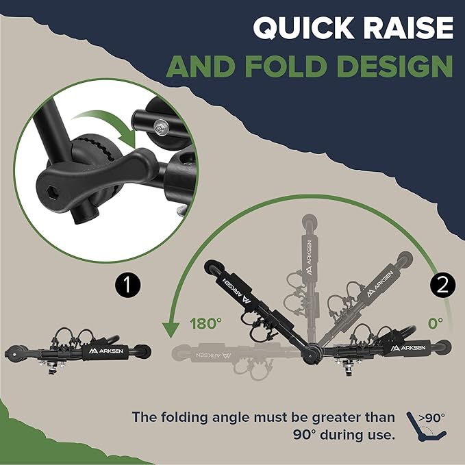ARKSEN 2 Pair Universal Folding Kayak Roof Rack Heavy Duty Adjustable J-Bar Kayak and Canoe Carrier with 4 Lashing Straps, 4 Stern Tie Down Straps for Cars, SUVs, and Trucks