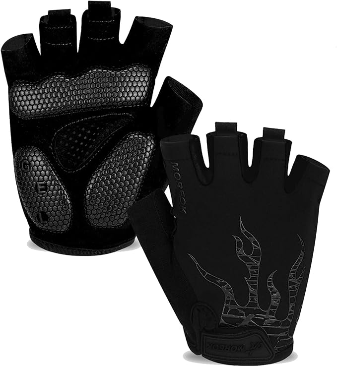 MOREOK Cycling Gloves Bike Gloves for Men/Women-[5MM Gel Pad] Half Finger Bicycle Biking Gloves for Cycling/Weight Lifting/Gym/Motorcycle/Rowing/Outdoor Sports