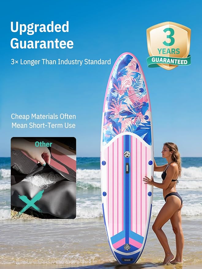 Niphean Inflatable Stand Up Paddle Board with SUP Accessories, Anti-Slip EVA Deck, 10’6’’ Inflatable Paddle Boards for Adults & Youth of All Skill Levels