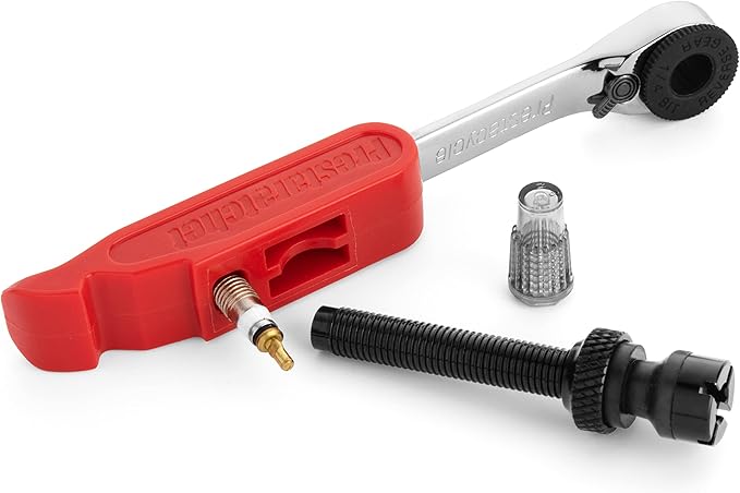 Prestacycle Prestaratchet GO 6-in-1 Bicycle Multi-Tool Wallet Kit – Ratcheting Wrench, Tire Lever, Valve Core Tool, Chain Breaker, Bead Lifter & Tubeless Plugger – 25g Compact Bike Repair Kit