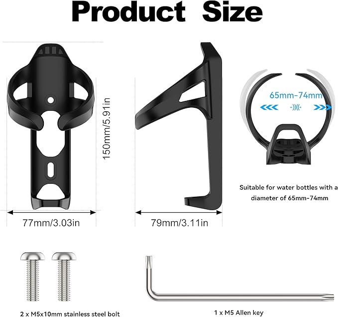 for Airtag Bike Water Bottle Holder, Waterproof for AirTag Mount Hidden GPS Tracker Anti-Theft, Bicycle Bottle Cages with Safety Screw Tool, Universal Drink Cup Holder for Road MTB Bikes