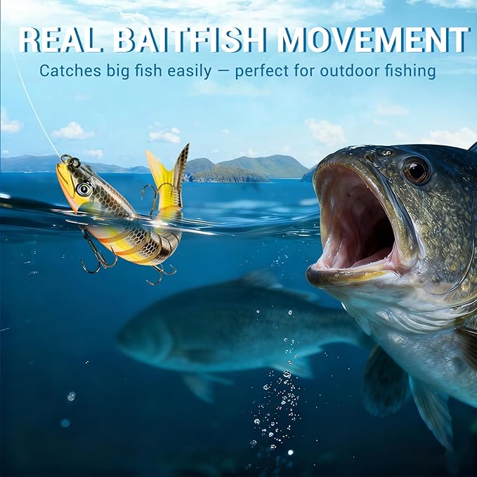 Fishing Lures Multi Jointed Fish Fishing Kits Slow Sinking Lifelike Swimbait Freshwater and Saltwater Crankbaits for Bass Trout Bass Lures