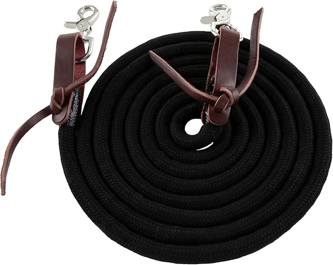 Weaver Leather EcoLuxe Round Trail Rein, 1/2" W x 10' L, Black