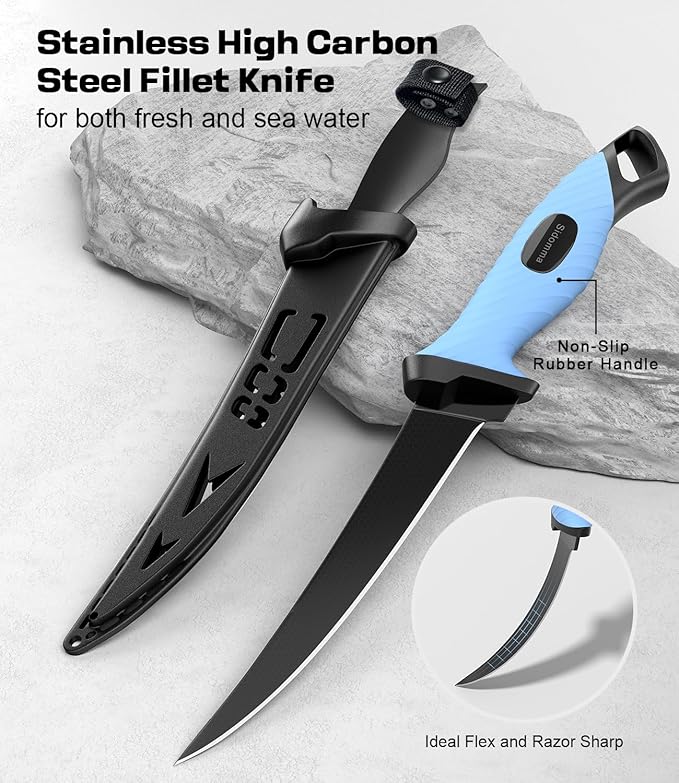 釣りペンチ、フィレナイフ、ハサミ、魚掴み器、フィッシュルーラー付きのプロ釣り道具・用品ツールアクセサリーキット メンズへの釣りギフト 海水釣り フライフィッシング 氷上釣り