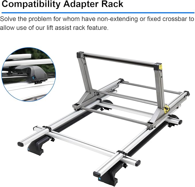 TOOENJOY Heavy-Duty Kayak Lift Assist Roof Rack, 100 LBS Capacity Kayak Canoe Rooftop Loader, Elevating Assist System for Easy Loading