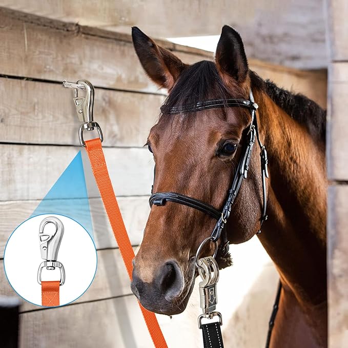 Cross Ties for Horse,Heavy Duty Nylon Trailer Tie with Strong Panic Snap and Bull Snap,Adjustable Length from 45.2" to 78.7",Professional Horse Supplies