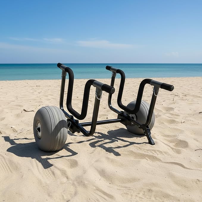Kayak Cart, Detachable Kayak Dolly Cart Paddle Board Cart with 11" Balloon Wheels for All Terrain