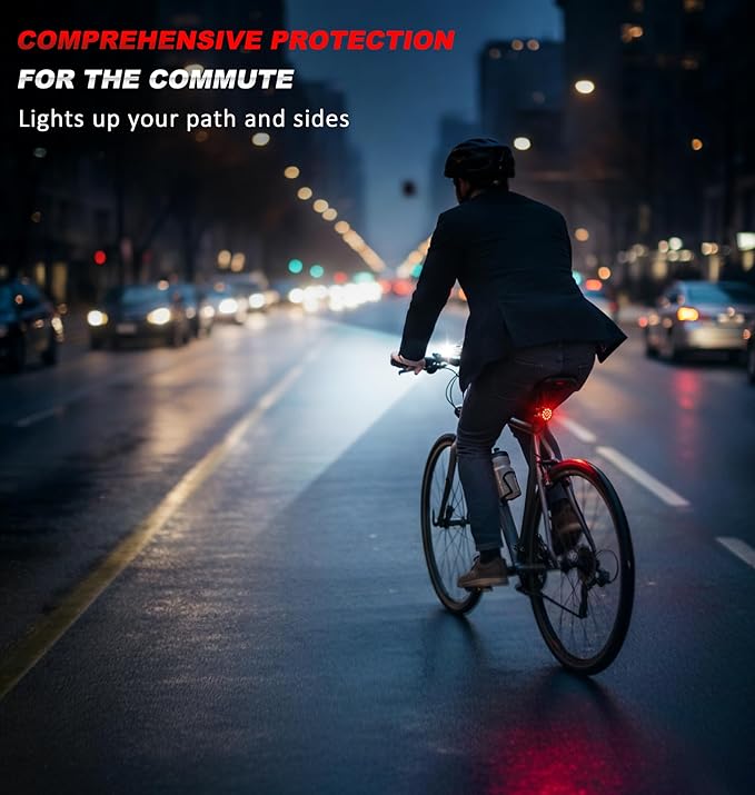 Ascher 1000 Lumens Super Bright Bike Lights for Night Riding, Type-C USB Rechargeable Bike Light Front and Back, 4 Light Modes, Waterproof Bicycle Headlight & Rear Taillight for Road Commuter Cycling