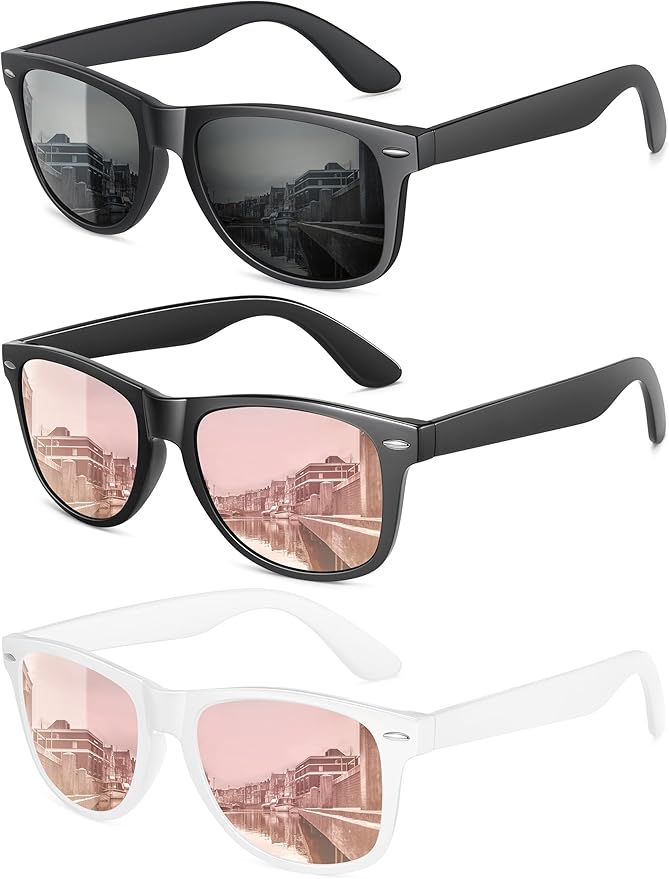 MEETSUN Polarized Sunglasses for Women Men Classic Retro Trendy Driving Sun Glasses UV400 Protection (3 Pack)