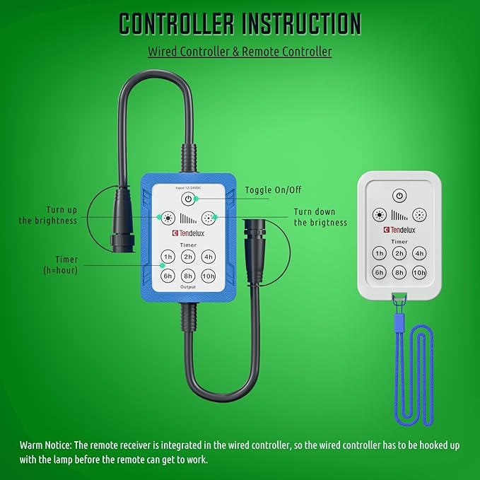 コントローラー（調光器・タイマー）付き水中釣りライト、110V & 12V 超高輝度グリーンLED水中ライトアトラクタント、桟橋、ボート、カヤック用、淡水・海水対応IP68準拠