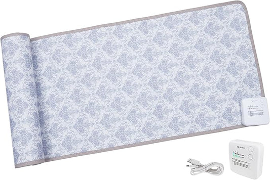 DOGNESS Rechargeable Pet Shock Mat, 59"x15" Safe Cat Scat Repellent Mat Electronic Training Pads Keep Dogs and Cats Off Couch, Bed, Indoor Cat Deterrent Mats (Elegant Printing)