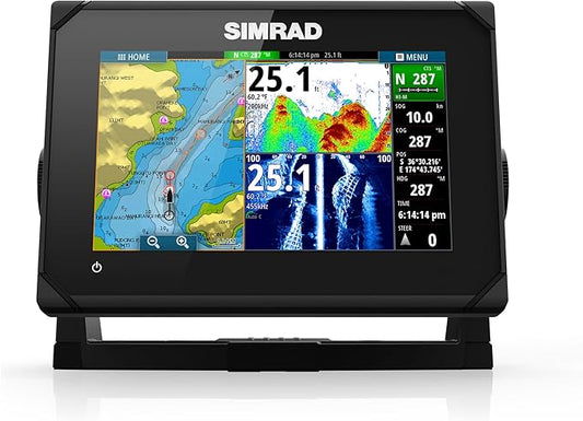 Simrad GO Chartplotter and Fish Finder, with Transducer and Radar Options, Preloaded C-MAP Discover Chart Card