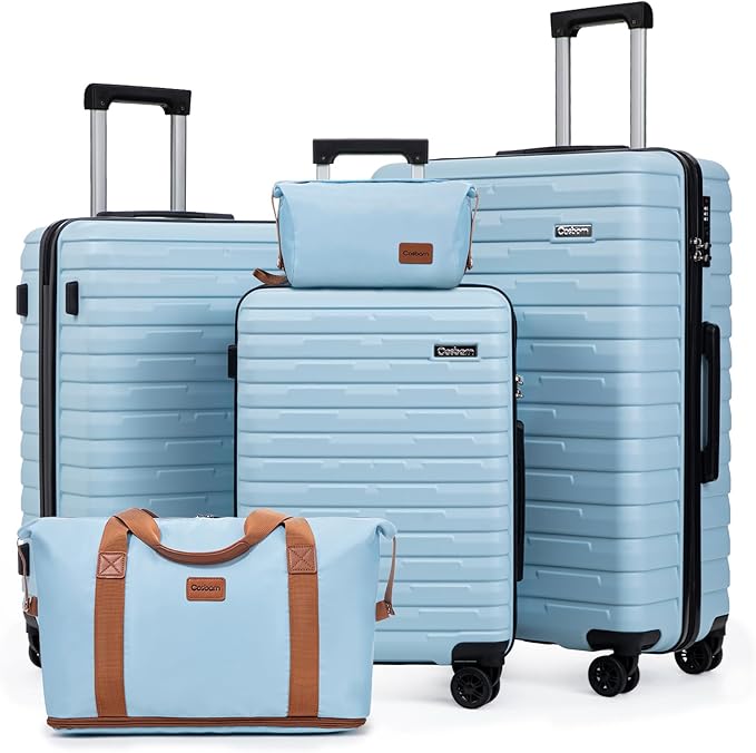 Luggage Sets 5 Piece Suitcases with Wheels, Suitcase Set ABS Hard Case Luggage with Spinner Wheels Durable Travel Luggage