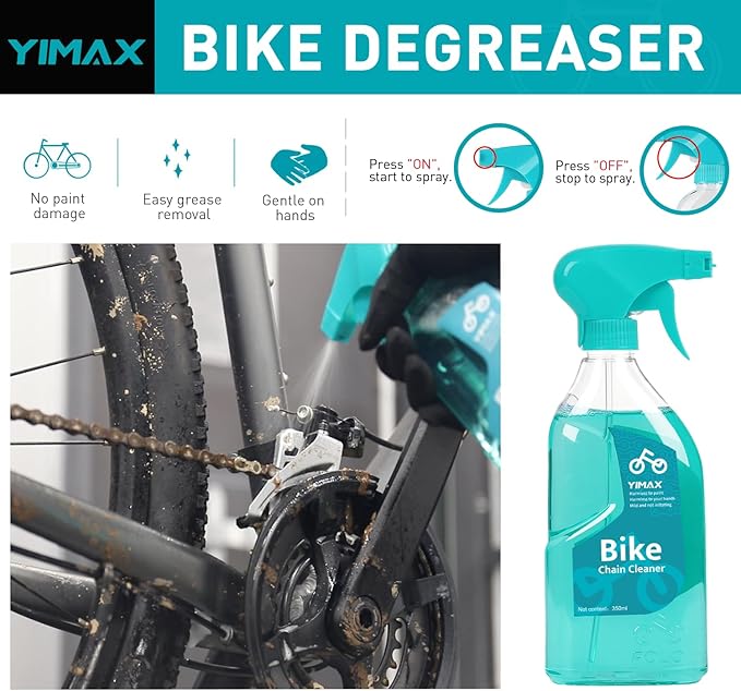 Bike Chain Cleaner Set, Bicycle Cleaning Kit Chain Lube and 500ml Cleaning Spray Biodegradable Bike Chain Lubricant with Brushes Cycling Maintenance (Cleaner-410ML)