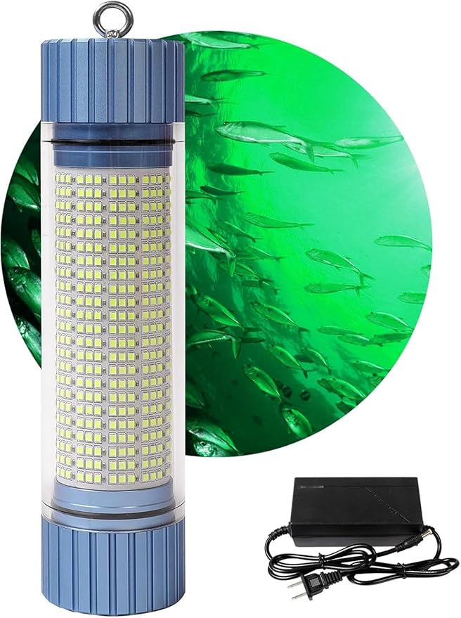 集魚灯 電池式 DGLUYUDV 10000ルーメン 12.6V 7時間防水 LEDグリーンライト ドック・ボート用 スヌーク、バス、クラッピー、ストライパー、ベイト、ナマズなどに対応