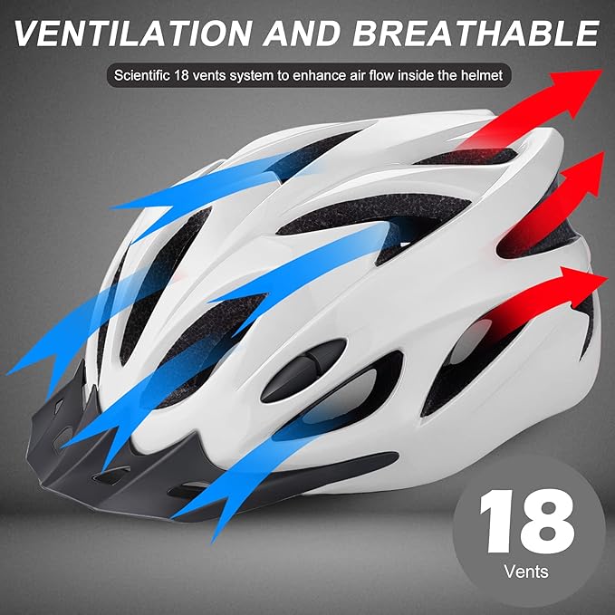 Zacro Adult Bike Helmet, Lightweight Bicycle Helmet with Removable Pads and Visor, CPSC Certified Safety Helmet for Men Women, Mountain Road Cycling Helmet for Adult