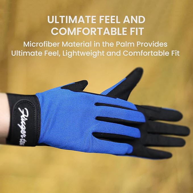 FINGER TEN Horse Riding Gloves Equestrian Women Kids for Girls Boys Mesh Breathable Lightweight Color Pack, Comfortable Grip for Summer