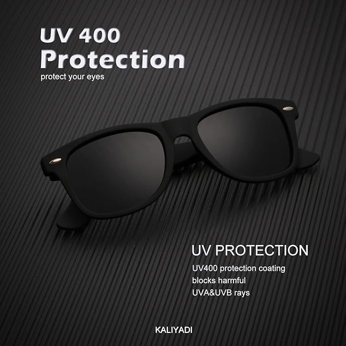 KALIYADI 偏光サングラス メンズ レディース マット仕上げ ミラーレンズ UVカット (3点セット)