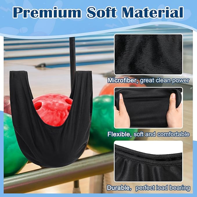 COITEK Bowling Seesaw Bag 2 Pack, Bowling Polisher Bag Carrier Ball Cleaner Holder, Black, 15' X 16'
