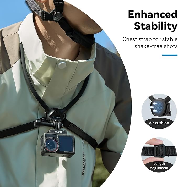 TELESIN Neck Mount Se 2.0 Combo Set, Magnetic Phone Holder for iPhone Android, Chest Strap Hand Free POV Video Phone Stand for iPhone 17 16 15 14 13 12 Samsung Android Action Cameras