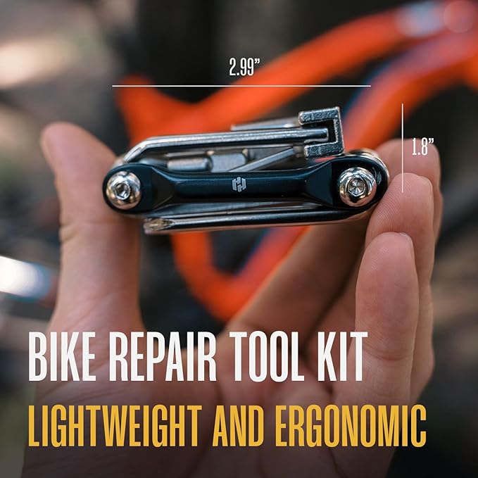 Bike Multitool - Bike Tool Kit -12 In 1 Lightweight Stainless Steel Bicycle Multi tool - Safety Locking, Survival Gear With Hex Key, Screwdriver, Chain Cutting Tool by Hayvenhurst