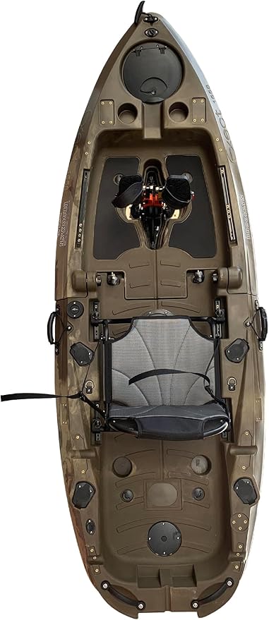Brooklyn 8.0 Foldable Pedal Fishing Kayak by BKC, Compact Sit-on-Top Single Kayak with Pedal Drive, Sturdy Aluminum Seat, Rudder Steering, Storage