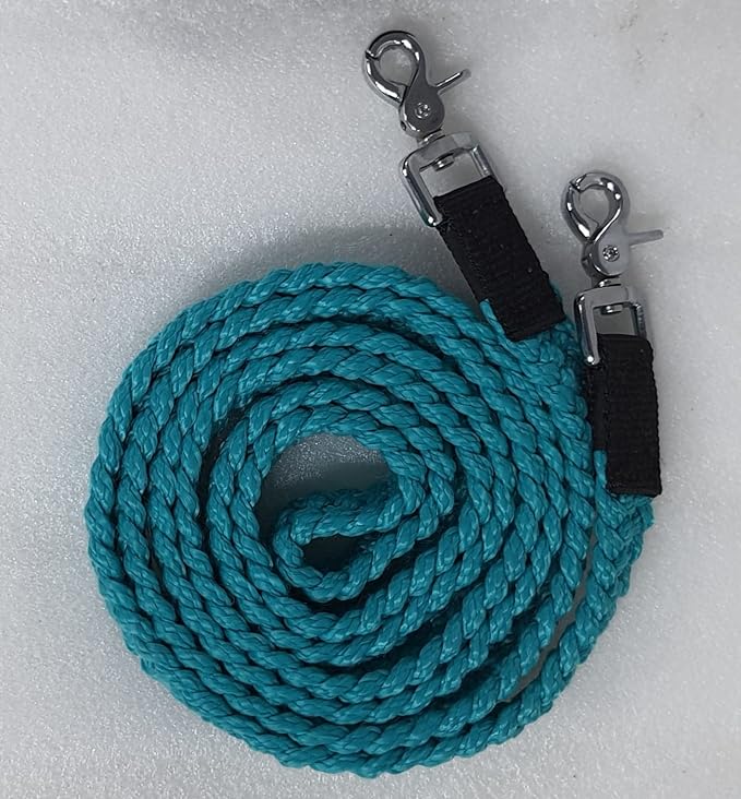 8' Braided Cotton Rein for Horse Headstall with Snaps Soft and Durable Reins