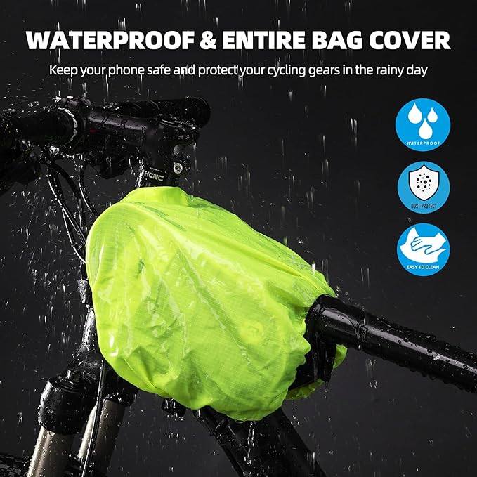 ROCKBROS Bike Front Frame Bag Top Tube Bike Phone Mount Bag Waterproof Bicycle Handlebar Cycling Accessories Pouch with 360° Rotation Phone Holder Fit Smartphone Below 7''