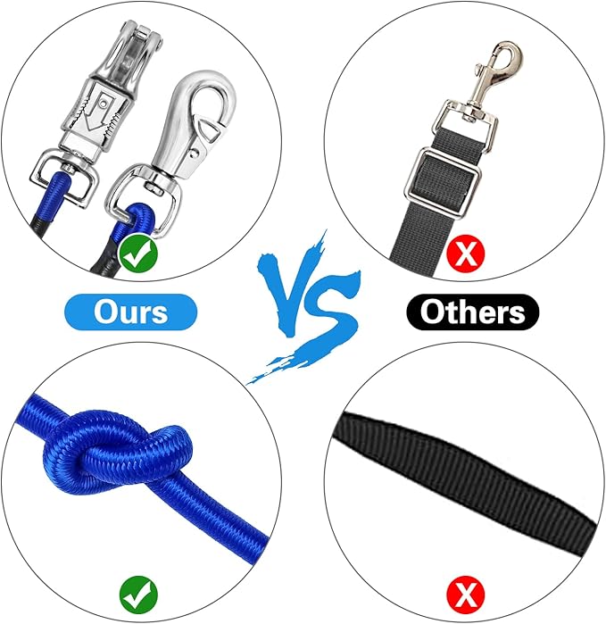 Bungee Horse Trailer Ties,36 Inch Long Bungee Cross Ties for Horses with Super Strong Quick Release Panic Snap and Bull Snap for Horse Trailer Accessories