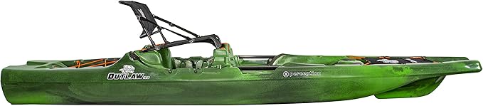 Perception Kayaks Outlaw 11.5 | Sit on Top Fishing Kayak | Fold Away Lawn Chair Seat | 4 Rod Holders | Integrated Tackle Trays | 11' 6"