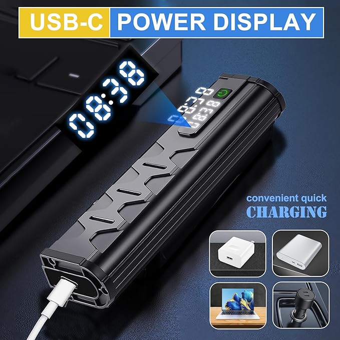 Bike Lights, 17 LED 4800 Lumen Bicycle Light with 4 Modes, 10000mAh USB Rechargeable Bike Light, Bike Headlight with Digital Power Display, Wide Beam Bike Lights for Night Riding