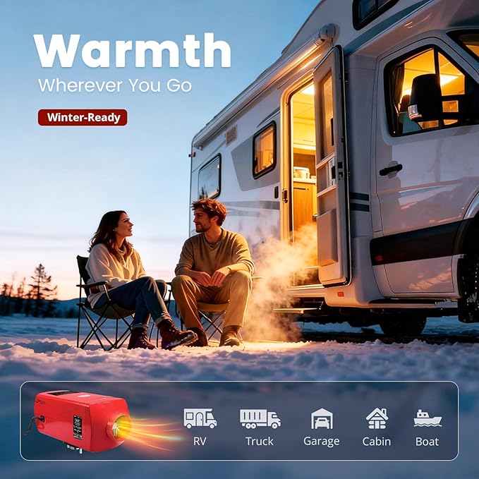 ディーゼルヒーター 5KW、アルミハウジング、ディーゼルエアヒーター 12V 高地対応、音声LCDコントローラー＆15Lタンク付き、トラック、キャンピングカー、RV、ボート用