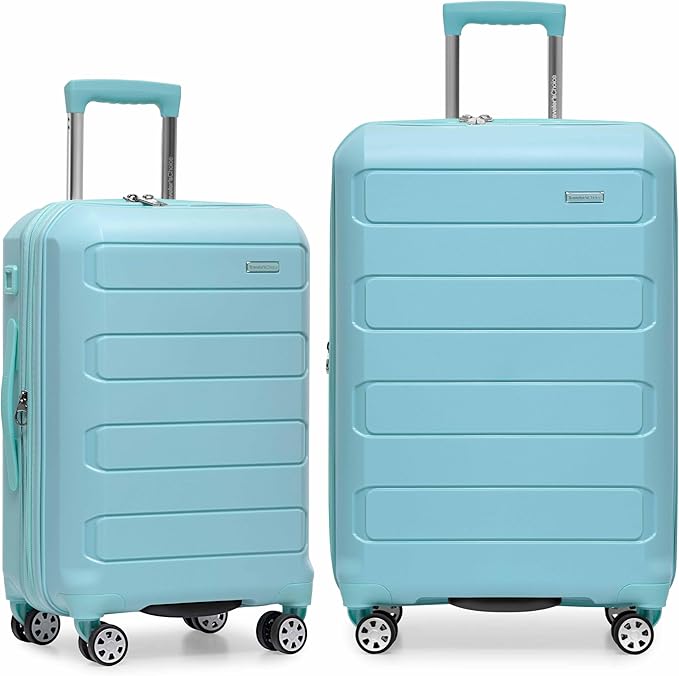 Traveler's Choice Pagosa ハードシェル 拡張可能荷物 スピナーホイール付き、ベビーブルー、2点セット (22/26)