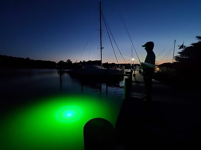 Green Blob Outdoors 高輝度 15000ルーメン 新型水中集魚灯 12V 超ロング50フィートコード QDアリゲータークリップ & シガーライターアダプター付属 LED集魚灯、テキサス製 (50ft)