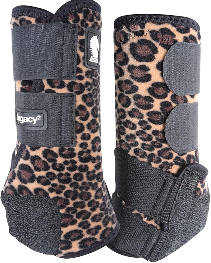Classic Equine Legacy2 Support Boots, Front (Cheetah, Medium)