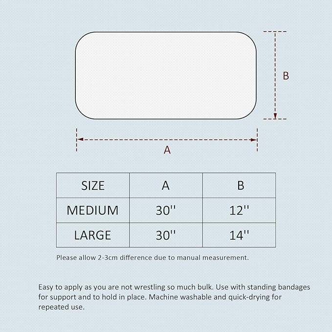 Harrison Howard Quilted Horse Leg Wraps, Standing Wraps for Horses Stable & Recovery, Soft Padded Horse Bandage Liners-White L