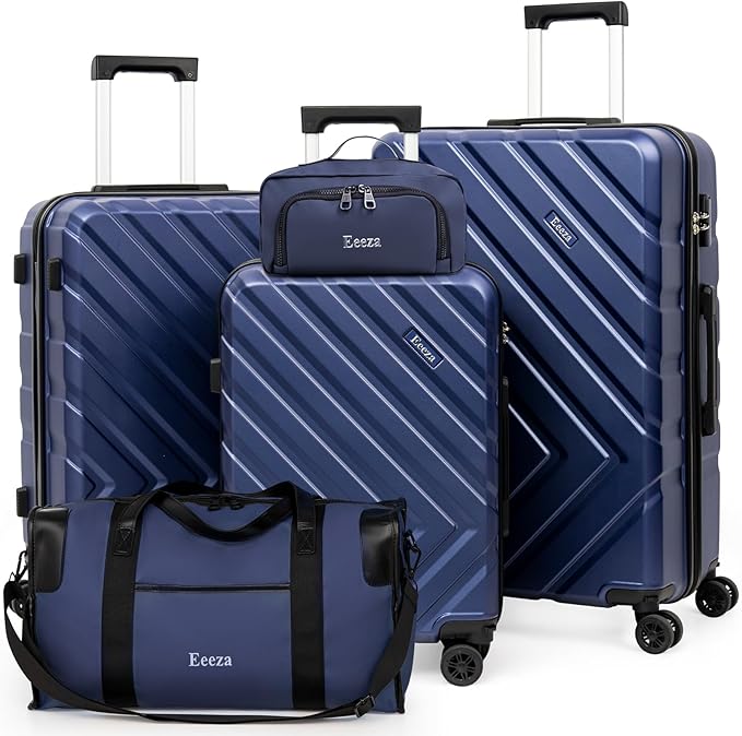 Luggage Sets 5 Piece,Suitcases with Wheels, Hard Case Luggage with Detachable Spinner Wheels,Carry On Luggage Set (5 Piece Sets (20"/24"/28"/DB/TB))