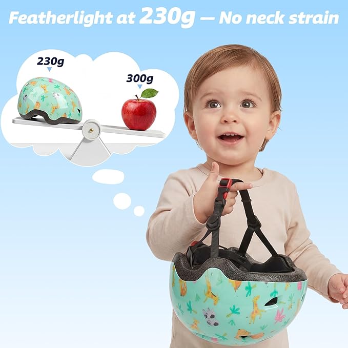 Toddler Helmet with Knee Pads and Elbow Pads Set for Kids Age 1-3, Adjustable Infant Baby Bike Helmet for Girls Boys for Balance Bike, Scooter, Bicycle