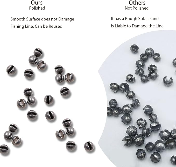 SANWEAL120PCS/200PCS Fishing Weights Sinkers - Premium Split ShotFishing Weights Sinkers - Round Removable Fishing Sinkers - 5/6 Sizes