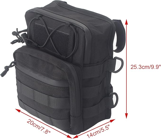 Motorcycle Universal Club Style Utility Molle Traveller Bar Handlebar T-Bar Bag Handle Bags, Fit For Harley Dyna Street Bob Softail Sportster, Tool Pouch Trunk Storage Bag, White Sand Pearl