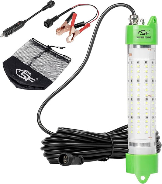 SF DC 12V LED水中集魚灯 45W 70W 100W 集魚灯 5600 7000 13000lm グリーン集魚灯 ドックおよびボート用 水中IP68防水 シガーライターまたはバッテリークリップ付き