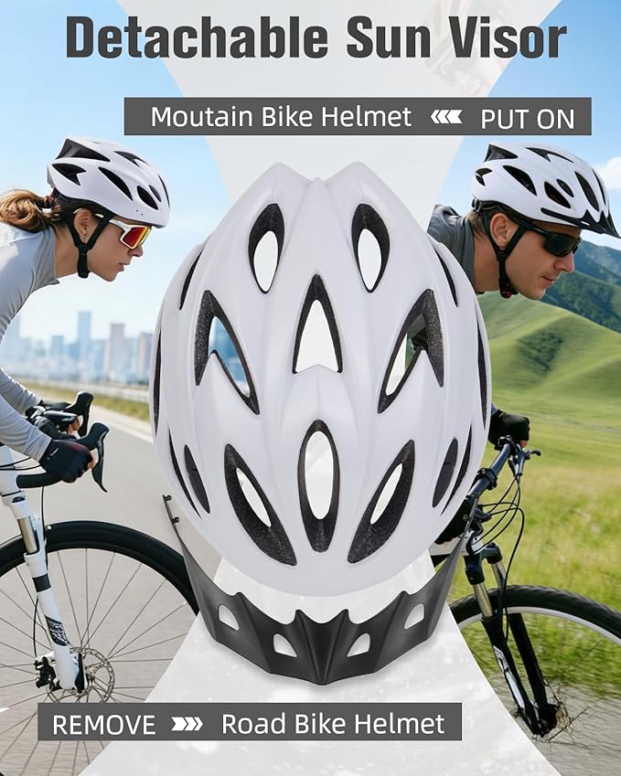 Zacro Adult Bike Helmet, Lightweight Bicycle Helmet with Removable Pads and Visor, CPSC Certified Safety Helmet for Men Women, Mountain Road Cycling Helmet for Adult