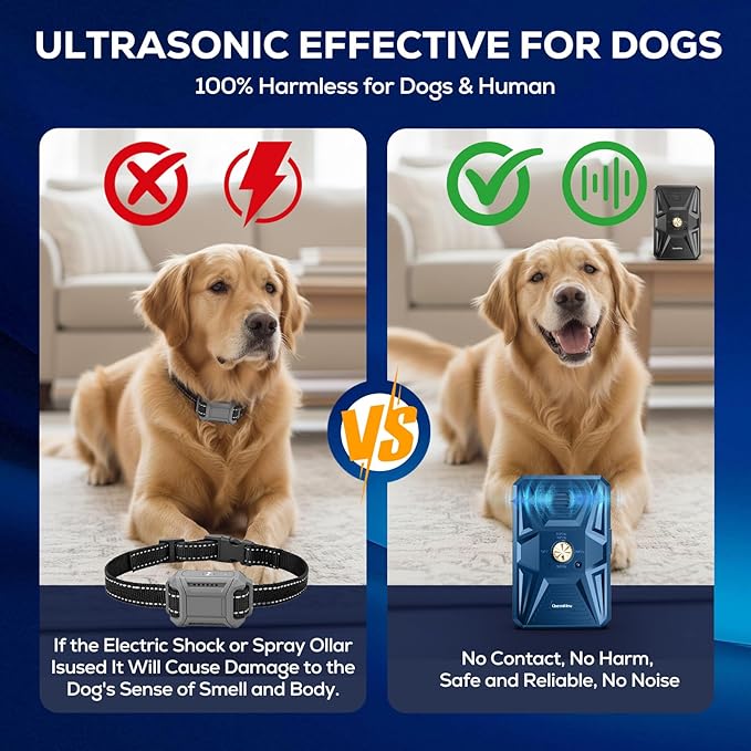 Anti Barking Devices, Auto Ultrasonic Dog Bark Deterrent Devices Long Range 50ft, 3 Modes Rechargeable Bark Box Barking Control Devices, Effective Stop Barking Dog Devices Indoor/Outdoor Training