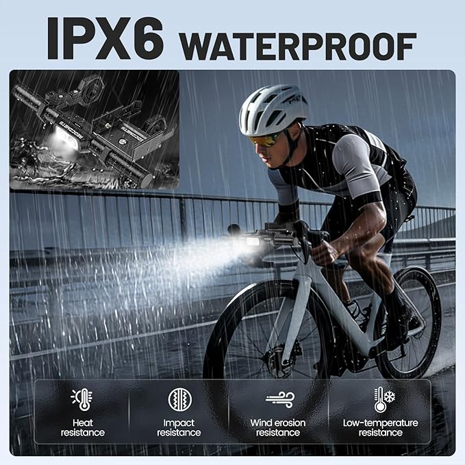 Redcomet Bike Handlebar Extender with Rechargeable Headlight, 800 Lumens USB Bike Light, 9.05" Aluminum Alloy Waterproof Bicycle Extension Bracket Accessories for Bicycle, E-Scooter