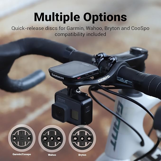 CooSpo Bike Computer Mount, Out Front Cycling Computer Extended Mount, Compatible with Garmin, Wahoo, Bryton, Bike Computer