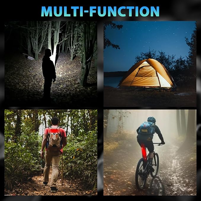 Super Bright Rechargeable Bike Light Set, 4+4 Modes,Powerful Bicycle Front Headlight and Back Taillight,18+ hrs, IPX6 Waterproof Bike Lights for Night Riding, Bike Light for Road Mountain Cycling