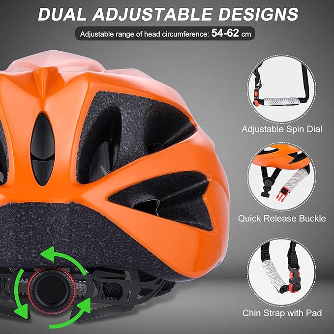 Zacro Adult Bike Helmet, Lightweight Bicycle Helmet with Removable Pads and Visor, CPSC Certified Safety Helmet for Men Women, Mountain Road Cycling Helmet for Adult