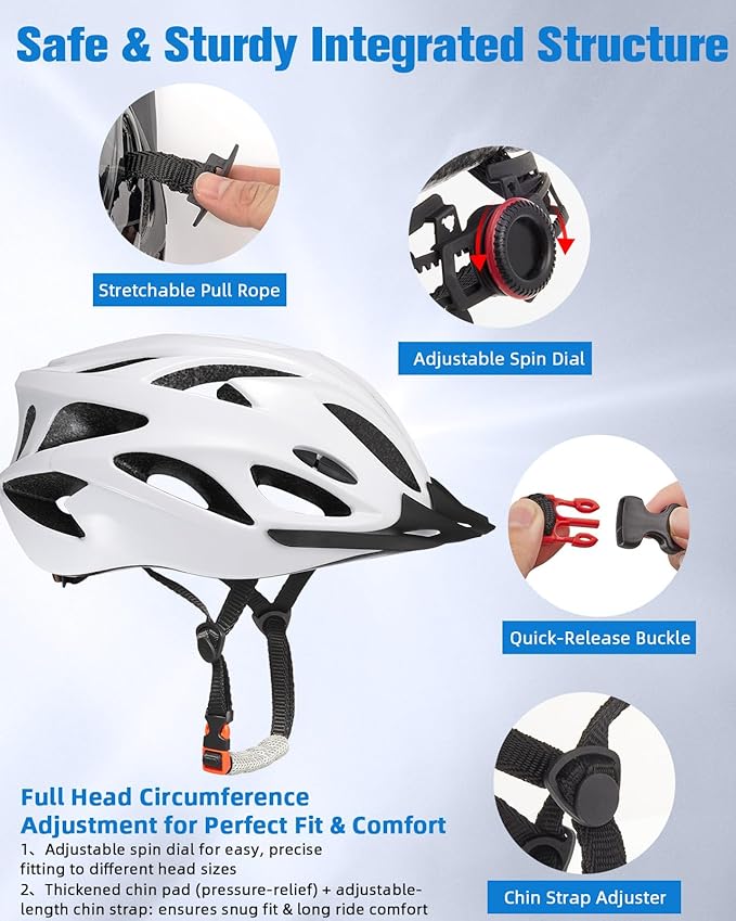 Zacro Adult Bike Helmet, Lightweight Bicycle Helmet with Removable Pads and Visor, CPSC Certified Safety Helmet for Men Women, Mountain Road Cycling Helmet for Adult