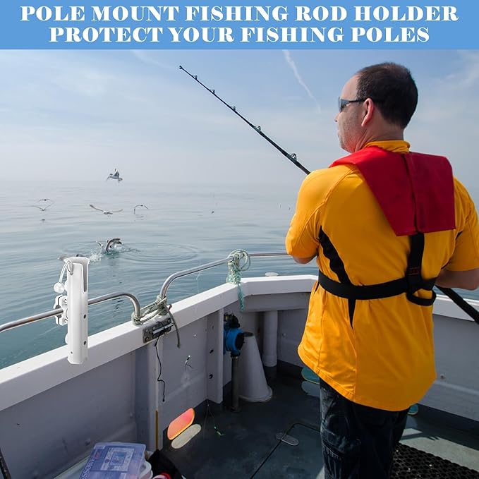 Pole Mount Fishing Rod Holders for Bike Rack Rotatable Fishing Chair Pole Holders with Clamp for Boat Bicycle Motorcycle Kayak Cart
